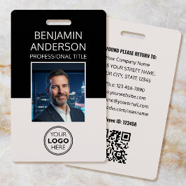 Tarjeta De Identificación Professional ID Photo Logo Employee Off-White