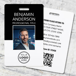 Tarjeta De Identificación Professional ID Photo Logo Employee Staff Black