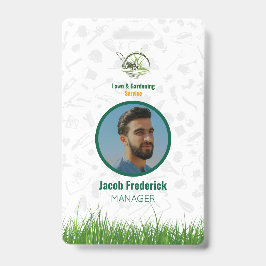 Tarjeta De Identificación Professional White and Green Lawn Care