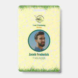 Tarjeta De Identificación Professional White and Green Lawn Care