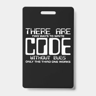 Tarjeta De Identificación Programador Escribe Código Sin Errores