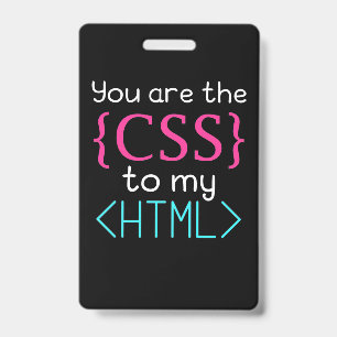 Tarjeta De Identificación Programador Usted Es El Css A Mi Html