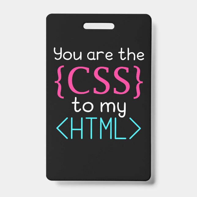 Tarjeta De Identificación Programador Usted Es El Css A Mi Html (Parte frontal)