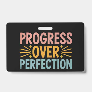 Tarjeta De Identificación Progreso del Profesor sobre la Perfección Regreso 