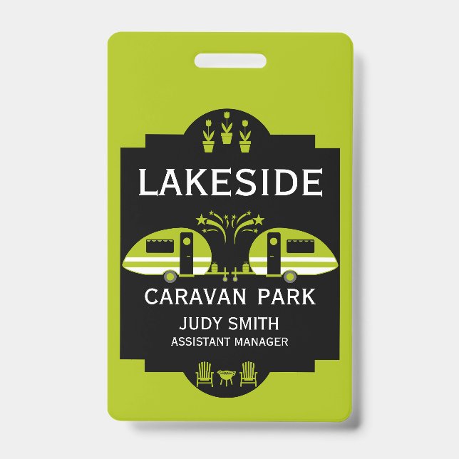 Tarjeta De Identificación Promoción de campamento para caravanas (Parte frontal)