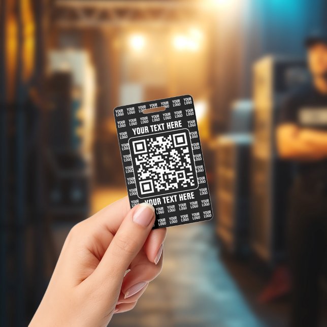 Tarjeta De Identificación Promotional QR code (editable) plus Logo Pattern (Concert)