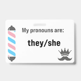 Tarjeta De Identificación Pronombres BBS Ellos/Ella