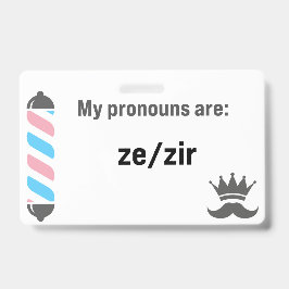 Tarjeta De Identificación Pronombres BBS Zi/Zir