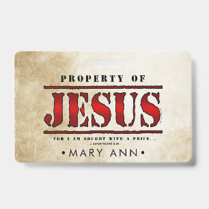 Tarjeta De Identificación Propiedad de Jesús