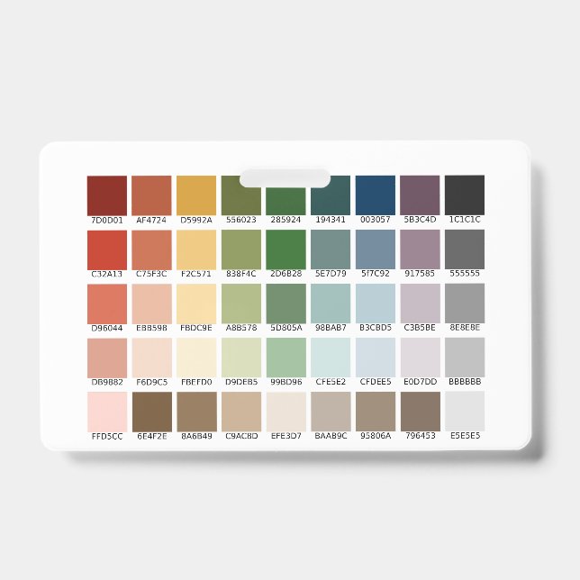 Tarjeta De Identificación Prueba de Color (Parte frontal)