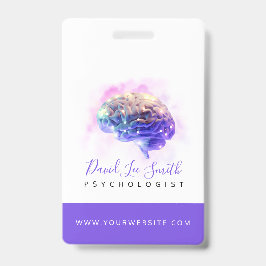 Tarjeta De Identificación Psicólogo / Neurología Badge