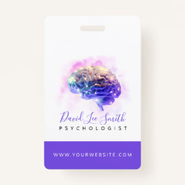 Tarjeta De Identificación Psicólogo / Neurología Badge