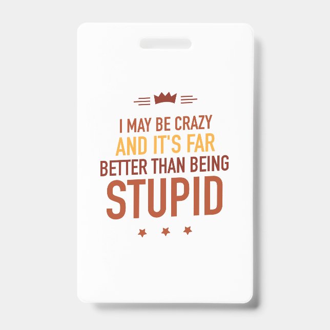 Tarjeta De Identificación Puede que sea una insignia con letras loca (Anverso)