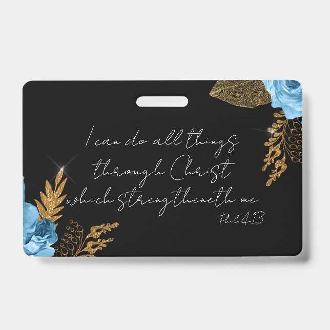 Tarjeta De Identificación Puedo Hacer Todas Las Cosas Verso Biblia (Parte frontal)
