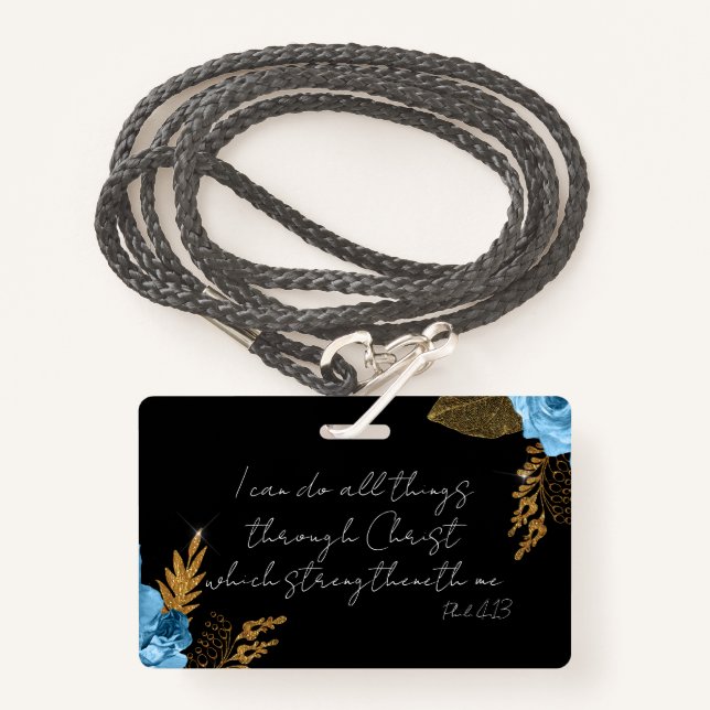 Tarjeta De Identificación Puedo Hacer Todas Las Cosas Verso Biblia (Anverso son cordón)