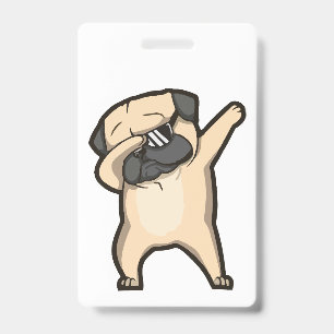 Tarjeta De Identificación Pug divertido