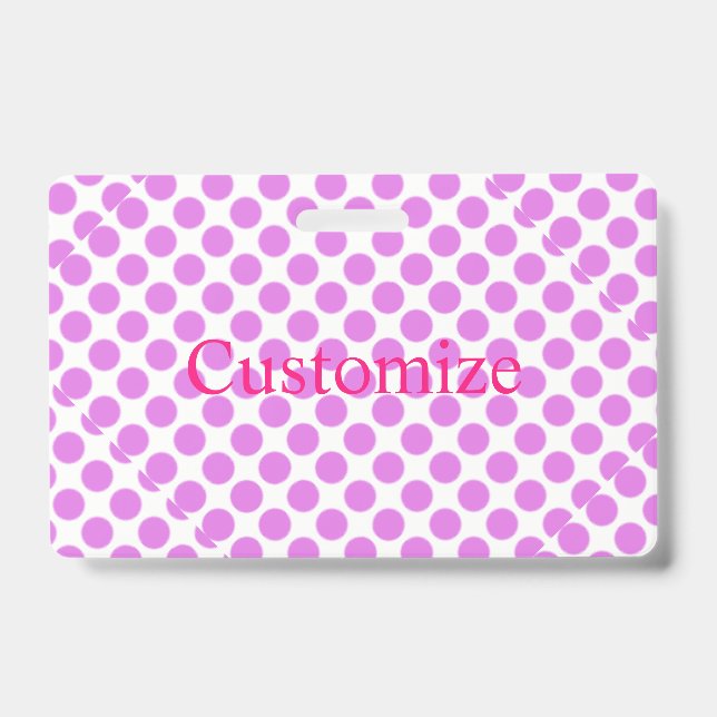 Tarjeta De Identificación Punto de polka rosa Thunder_Cove (Parte frontal)