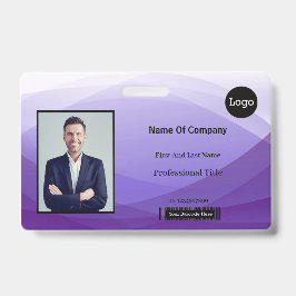 Tarjeta De Identificación Púrpura Resumen de identificación de fotografía co