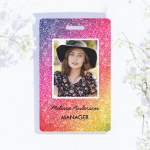 Purpurina Pink Yellow Gold Salon Photo Badge