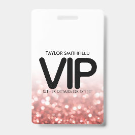 Tarjeta De Identificación Purpurina rojo moderno personalizado moderno de pl