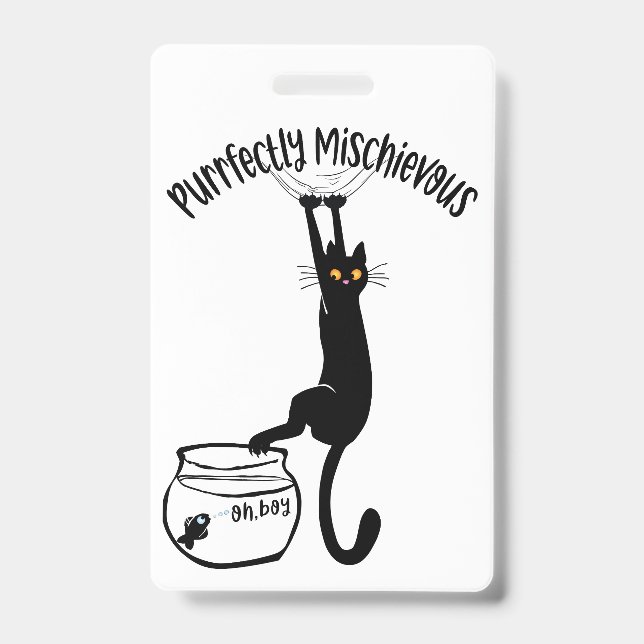 Tarjeta De Identificación Purrfectamente travieso  (Parte frontal)