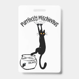 Tarjeta De Identificación Purrfectamente travieso 