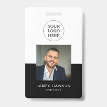 Tarjeta de identificación QR minimalista en blanco