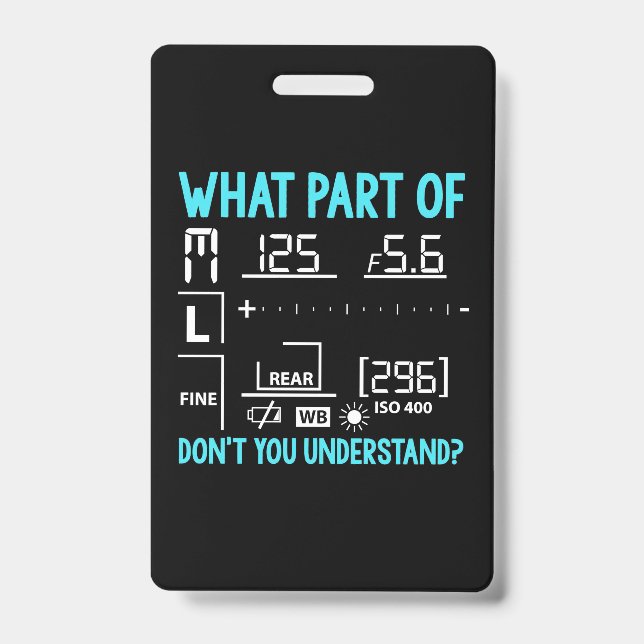 Tarjeta De Identificación Qué Parte Del Fotógrafo (Anverso)