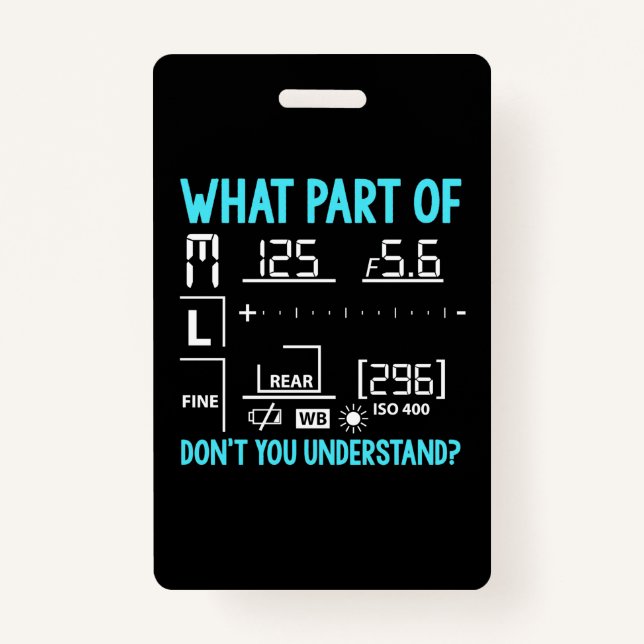 Tarjeta De Identificación Qué Parte Del Fotógrafo (Anverso)