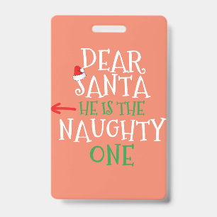 Tarjeta De Identificación Querido Papá Noel Es El Raro Regalo Que Coincide.