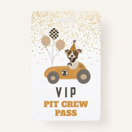 Tarjeta De Identificación Race Car Dog Boys fiesta de cumpleaños VIP Pass