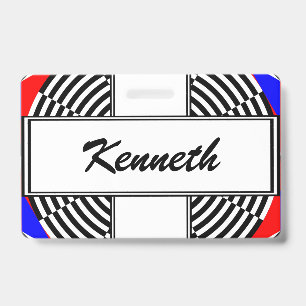 Tarjeta De Identificación Radiación blanca y negra por Kenneth Yoncich