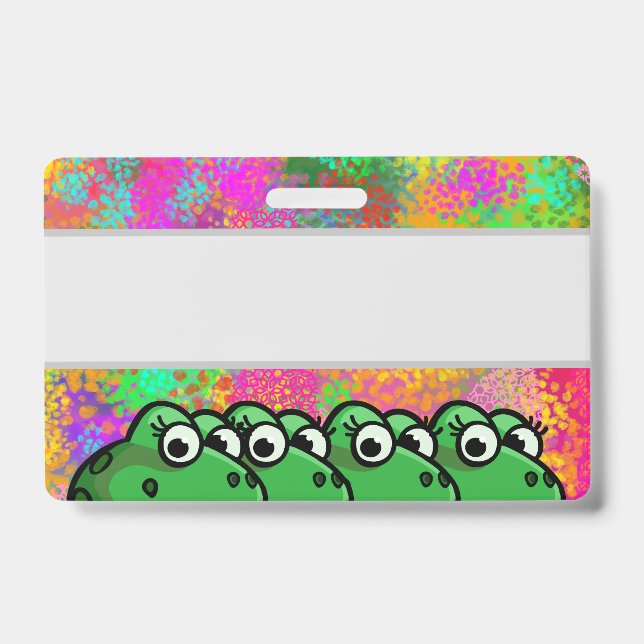 Tarjeta De Identificación Ranas Sonrientes (Parte frontal)