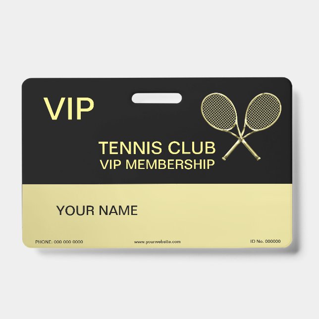 Tarjeta De Identificación Raqueta de Tenis (Parte frontal)