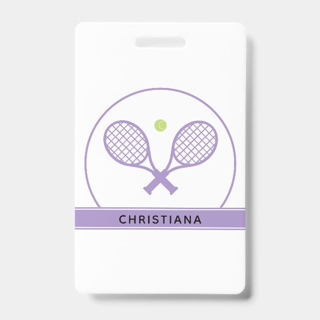 Tarjeta De Identificación Raqueta de tenis elegante y personalizada (Parte frontal)