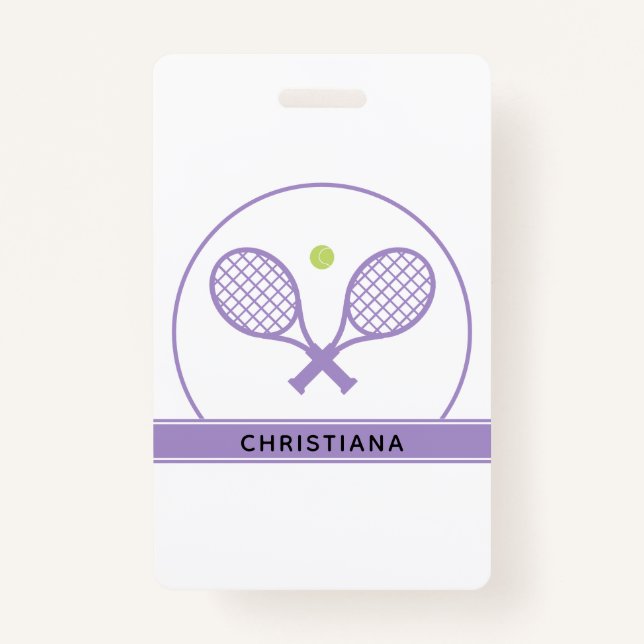 Tarjeta De Identificación Raqueta de tenis elegante y personalizada (Anverso)