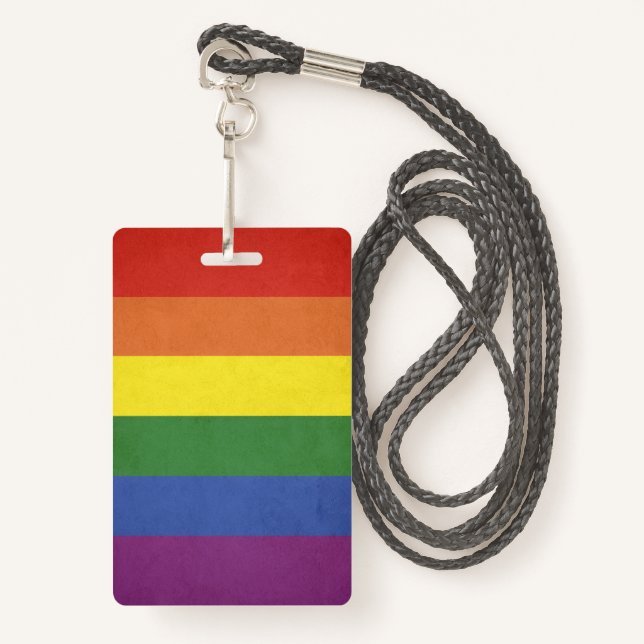 Tarjeta De Identificación Rayas del arco iris (Anverso son cordón)