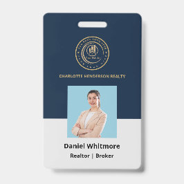 Tarjeta De Identificación Real Estate Agent | Custom Logo Property Branding