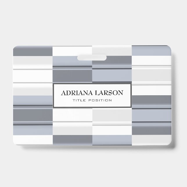 Tarjeta De Identificación Rectángulo gris (Parte frontal)