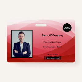 Tarjeta De Identificación Red Abstract Business Photo ID