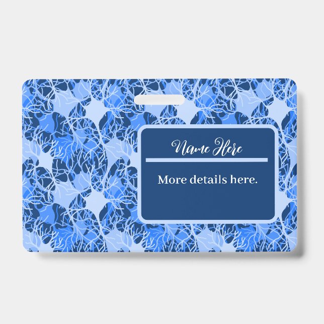 Tarjeta De Identificación Red Neuronal Neuronas Azules (Parte frontal)