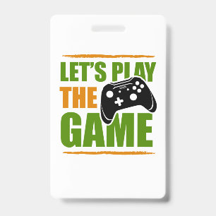Tarjeta De Identificación Regalo de jugador Vamos a jugar al juego