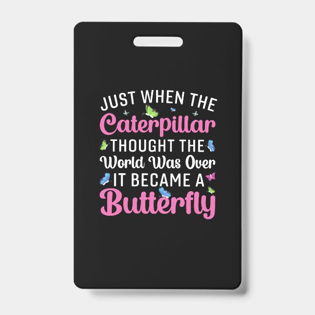 Tarjeta De Identificación Regalo de mariposa | Se Convirtió En Una Mariposa (Parte frontal)