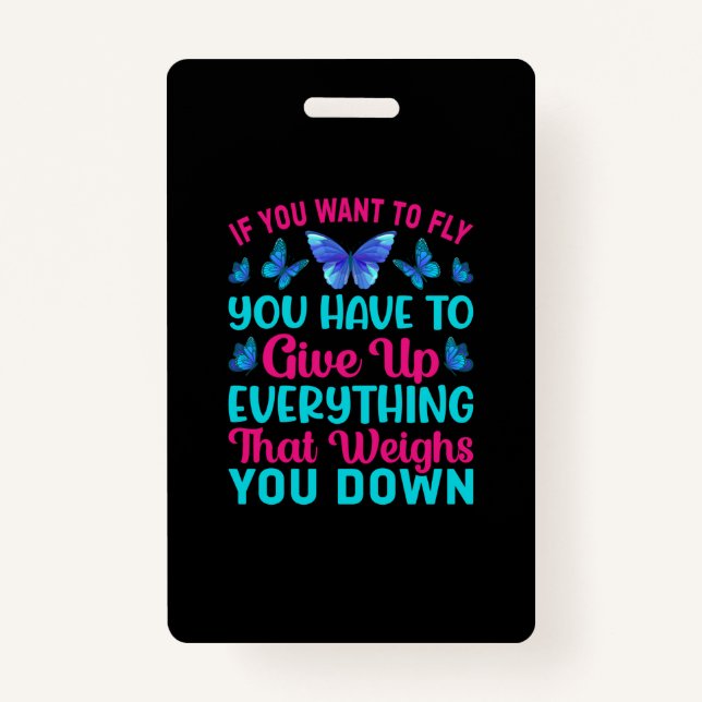 Tarjeta De Identificación Regalo de mariposa | Si Quieres Volar (Anverso)