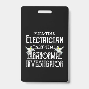 Tarjeta De Identificación Regalo paranormal profesional eléctrico a tiempo p