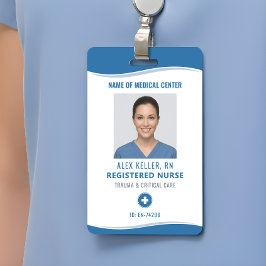 Tarjeta De Identificación Registered Nurse Photo ID Badge for Hospital Staff