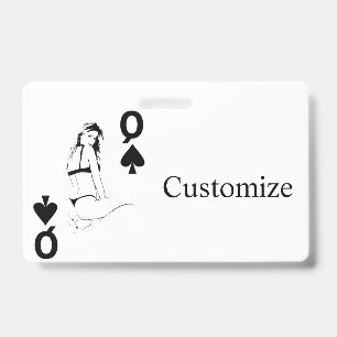Tarjeta De Identificación Reina de Picas Chica Bikini Thunder_Cove