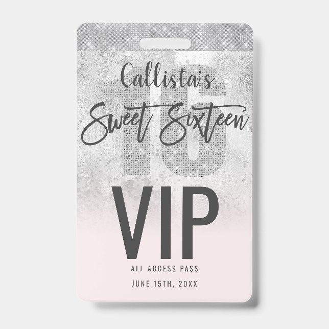 Tarjeta De Identificación Relieve metalizado Purpurina rosado grisáceo gitan (Parte frontal)