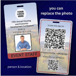Tarjeta De Identificación Replace Location Photo Person Photo Conference