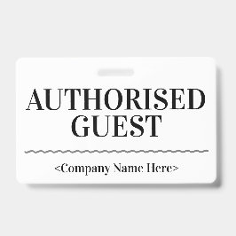 Tarjeta De Identificación Respectable insignia de "INVITADO AUTORIZADO"